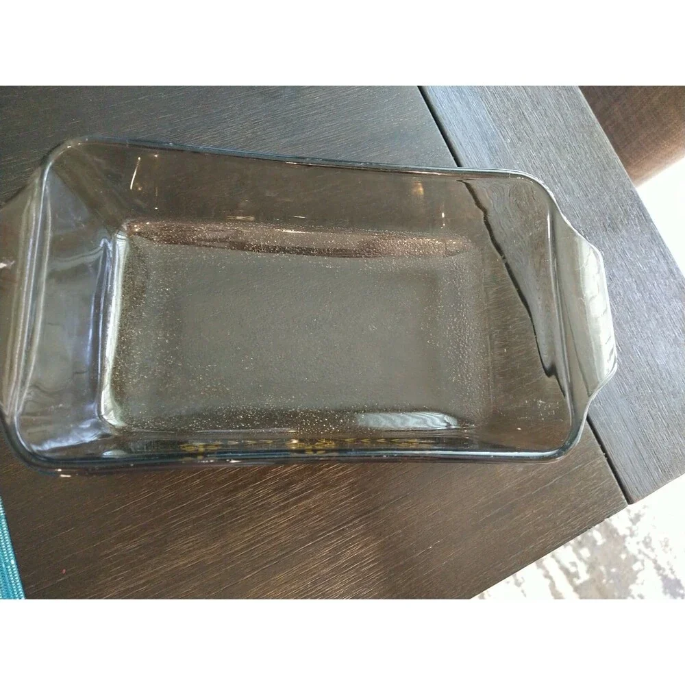 Vintage glass cookware Loaf Pan classic yellow wheat